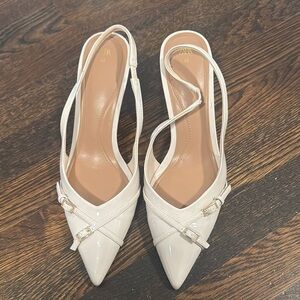 Zara Elegant Cream Slingback Heels